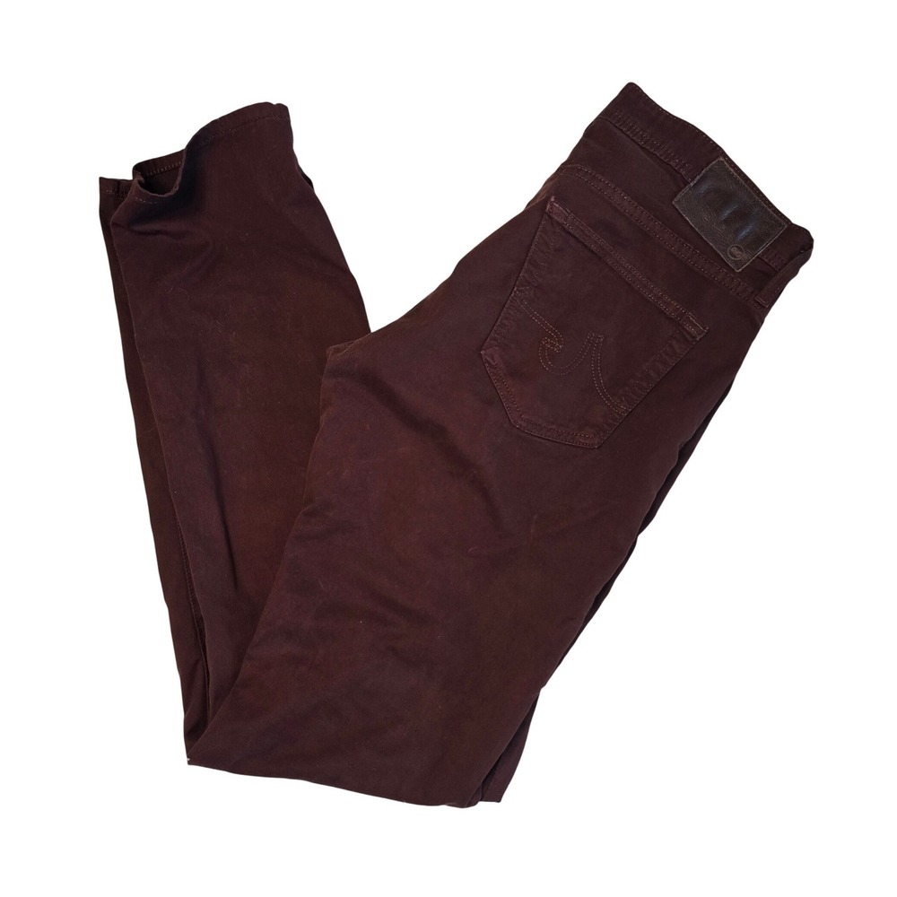 AG Adriano Goldschmied Mens 32x33 The Matchbox Slim Straight Burgundy Pants